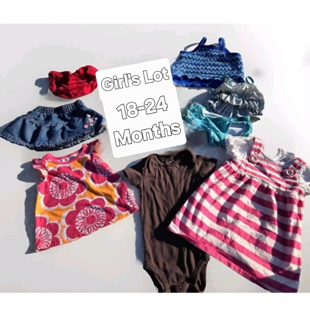7 Baby Toddler Girls Clothes Size 18-24 Months Summer Spring Fall Mixed 7pc Lot